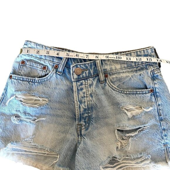 Aeropostale High-Rise Button Fly Denim Mom Shorts Sz 2 NWT Retro 90's Boho - Picture 12 of 14